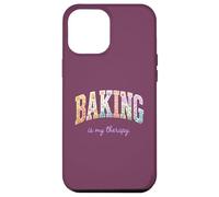Baking is My Therapy Funny Baking Lover Floral Word Design Case for iPhone 12 Pro Max