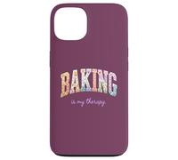 Baking is My Therapy Funny Baking Lover Floral Word Design Case for iPhone 13
