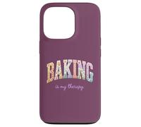 Baking is My Therapy Funny Baking Lover Floral Word Design Case for iPhone 13 Pro