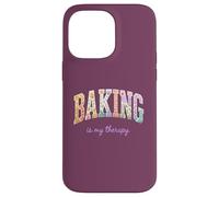 Baking is My Therapy Funny Baking Lover Floral Word Design Case for iPhone 14 Pro Max
