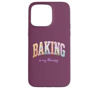 Baking is My Therapy Funny Baking Lover Floral Word Design Case for iPhone 15 Pro Max