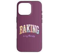 Baking is My Therapy Funny Baking Lover Floral Word Design Case for iPhone 16 Pro