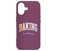 Baking is My Therapy Funny Baking Lover Floral Word Design Case for iPhone 17