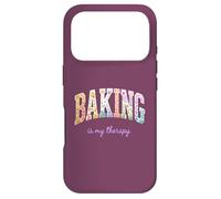 Baking is My Therapy Funny Baking Lover Floral Word Design Case for iPhone 17 Pro