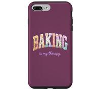 Baking is My Therapy Funny Baking Lover Floral Word Design Case for iPhone 7 Plus/8 Plus