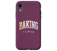 Baking is My Therapy Funny Baking Lover Floral Word Design Case for iPhone XR