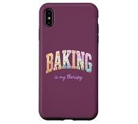 Baking is My Therapy Funny Baking Lover Floral Word Design Case for iPhone XS Max