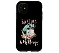 Baking Is My Therapy Kitchen Bake Lover Cooking Baker Quote Case for iPhone 11
