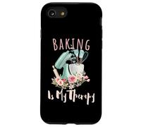 Baking Is My Therapy Kitchen Bake Lover Cooking Baker Quote Case for iPhone SE (2020) / 7/8