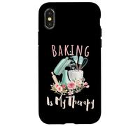 Baking Is My Therapy Kitchen Bake Lover Cooking Baker Quote Case for iPhone X/XS