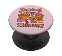 Baking is My Therapy Kitchen Sweet Treats Culinary Fun PopSockets Adhesive PopGrip