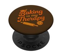 Baking is My Therapy Kitchen Sweet Treats Culinary Fun PopSockets Adhesive PopGrip