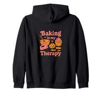 Baking is My Therapy Kitchen Sweet Treats Culinary Fun Zip Hoodie