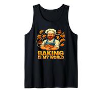 Baking is My World Chef Art Retro Pastry Illustration Tank Top