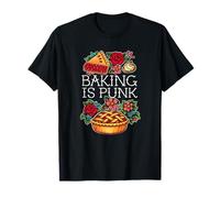 Baking is Punk Rebel Kitchen Art with Old School Ink Style T-Shirt