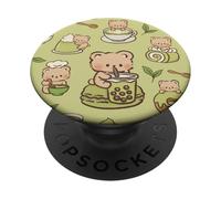 Baking Kitchen Fun Cooking Matcha Desserts Tea Kawaii Bear PopSockets Adhesive PopGrip