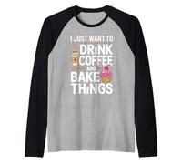 Baking Life Powered by Coffee Funny Kitchen Quote Design Raglan Baseball Tee