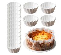Baking Liners | 50X Portable Basques Cake Paper Rounds | Parchment Paper Muffin Tin Liners, 4/6/8-Inch Cupcake Wrappers, Dessert Liners for Easy Baking and Serving Cakes