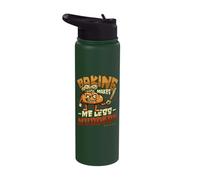 Baking Makes Me Less Murdery Pastry Chef Stainless Steel Insulated Water Bottle