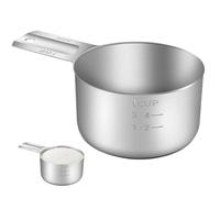 Baking Measuring Cups, Stainless Steel Measuring Cup for Cooking and Cocktail, Espresso and Rice Measuring Scoop, 12.7 cm x 5.1 cm