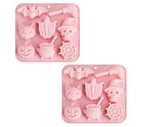 Baking Molds, 2Pcs Hanging Pumpkin Ghost Skull Mold Reusable Silicone Mould for Chocolate Candy Fondant Jelly Biscuit Ice Cube