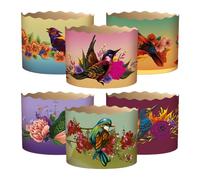 Baking Mould for Panettone, Kulich, Paskha 12 pcs (Birds) (Diameter 13 cm)
