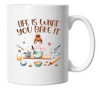 Baking Mugs, Whimsical Cooking Fans Secret Santa Mug, Life is What You Bake It 2