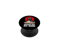 Baking Out My Rage Funny Angry Cat Baker Bread Kneading PopSockets Adhesive PopGrip