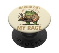Baking Out My Rage Funny Angry Frog Stress Baking PopSockets Adhesive PopGrip