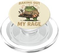 Baking Out My Rage Funny Angry Frog Stress Baking PopSockets PopGrip for MagSafe