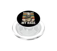 Baking Out My Rage Funny Angry Raccoon Baker Bread Kneading PopSockets PopGrip for MagSafe