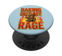 Baking Out My Rage Gingerbread Man Angry Baker Grumpy Baker PopSockets Adhesive PopGrip