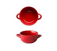 Baking Pan, Double-Ear Baking Bowl Air Fryer Ceramic Oven Dish Household Small Solid Color Lasagna Deep