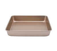 Baking Pan Nonstick Food Grade Carbon Steel Bakeware Heating Evenly 0.8mm Thick Baking Tray Baking Sheet for Household (A-6 [Heavy Steel] Gold 11-inch Deep Disk)