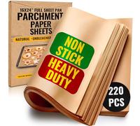 Baking Paper, 220Pcs Parchment Paper for Baking - Full Sheet Pans 16X24 inch (20x60cm) | Precut Greaseproof Paper Sheets for Cooking & Roasting (Packaging May Vary)