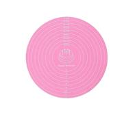 Baking Pastry Mat 1/3Pcs Silicone 30cm Circular Pad Kneading Mat Placemat Kitchen Baking High Temperature Resistant Non-Slip Dough(Pink)