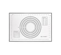 Baking Pastry Mat Stainless Steel Rolling Pin 17 Inch Adjustable Pins Silicone Baking Mat Cookie Dough Pastry Pizza Pie Roller(Black Mat)