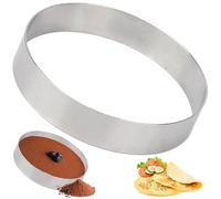 Baking Rings Biscuit Cutter, 7inch Pastry Crumpet Rings Non Stick Stainless Steel Molds Metal for Baking Muffins Pizza Silver Round Cookie Cutter