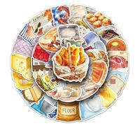 Baking Scrapbooking Stickers,50Pcs Kitchen Food Aesthetic Decals for Journaling Planner Diary Laptop Fridge Water Bottle Decoration Set for Teens Adults Baking Theme