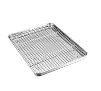 Baking Sheet with Cooling Rack, Half Sheet Pan with Wire Rack Set, Oven Baking Tray and Rack Set,15.75x11.8inch,Non Toxic & Easy Clean,Heavy Duty,