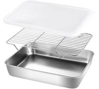 Baking Sheet With Wire Rack And Cover Set, Stainless Steel Baking Tray, Warp Resistant & Easy Clean Baking Pan For Oven Cooking, Cookie Sheet