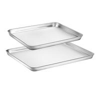 Baking Sheets Set of 2, HKJ Stainless Steel Cookie Sheet Baking Sheet Pan, 12inch/16inch Toaster Oven Pans, Non Stick & Rust Resistant & Easy Clean