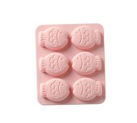Baking Silicone Cake Mold, 1pc 6 Hole Cartoon Fish Silicone Soap Molds Cake Candy Chocolate Bread Fudge Kitchen Baking Mould Bakeware Handmade Soap Making Mold(Pink) for Daily Use