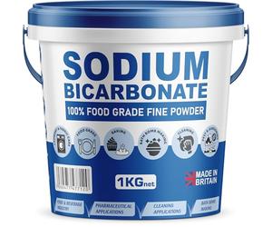 Baking Soda, Sodium Bicarbonate 100% Pure Food Grade Bicarb Bicarbonate Baking Soda Bucket for Cooking, Cleaning, Baking, Bath Bombs, Odours, Teeth MADE in UK by PSN (1KG)