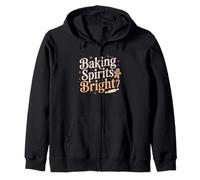 Baking Spirits Bright Gingerbread Christmas Rolling Pin Zip Hoodie