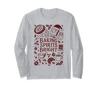 Baking Spirits Bright Sourdough Bread Christmas Doodle Long Sleeve T-Shirt