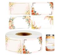 Baking Stickers - Floral Pattern Sticker Sheets, Decorative DIY Label Set, Creative Label Crafting, Blank Writing Area with Smooth , Scenario for Jam Jars, Jars, Be