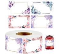 Baking Stickers - Flower Pattern Envelope Seals | Tag Labels, for Jelly Jar Canning Jars, Self-Adhesive Kraft Paper Stickers for DIY Gift Tags Food Packaging, Handmade Jam Honey