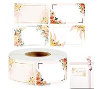 Baking Stickers - Flower Pattern Sticker for DIY & Tag Labels | for Jelly Jar, Canning, Jars, Blank Area Fr Writing, Pantry Organization, Homemade Food Gift, Jam Pot & Adhesive Decal
