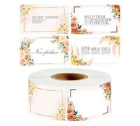 Baking Stickers | Gift Wrapping Bag Stickers with Flower Pattern - DIY Canning Labels, Jars and Lids Labels, Bottle Ľabels, Gift Tags
